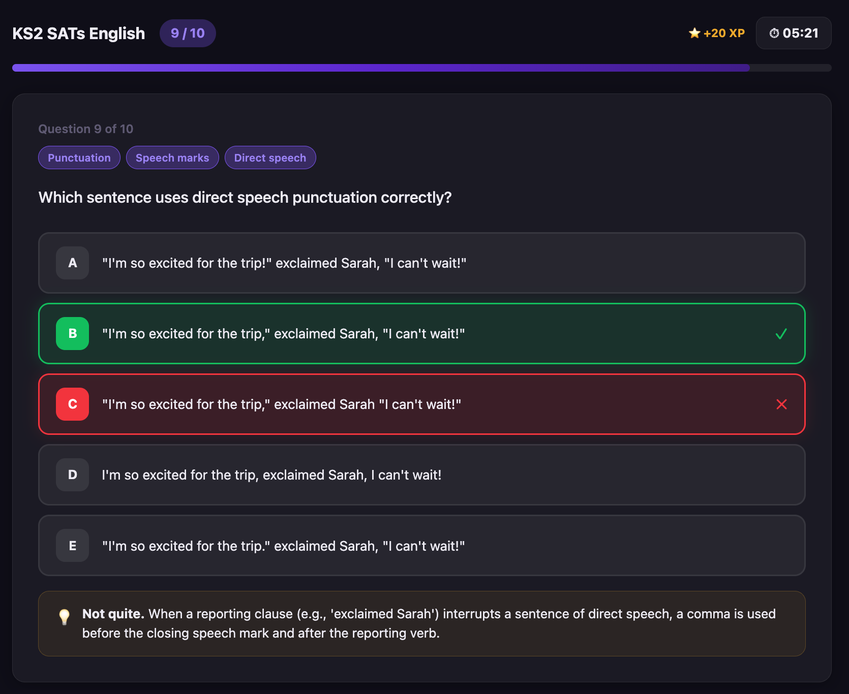 KS2 SATs SPaG practice test — spelling, punctuation and grammar questions for Year 6